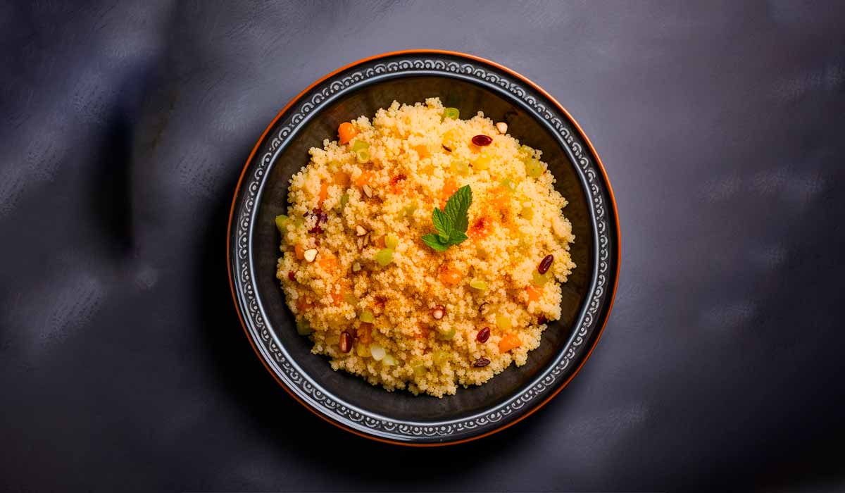 Cuscuz vegano para lanches e café da manhã. Mas esta receita pode ser feita no almoço ou jantar também.