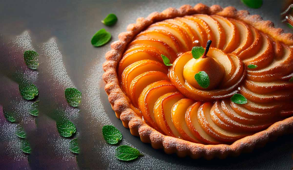 Sobremesa fitness torta com pera rica em fibras. Receita fácil para sua dieta.