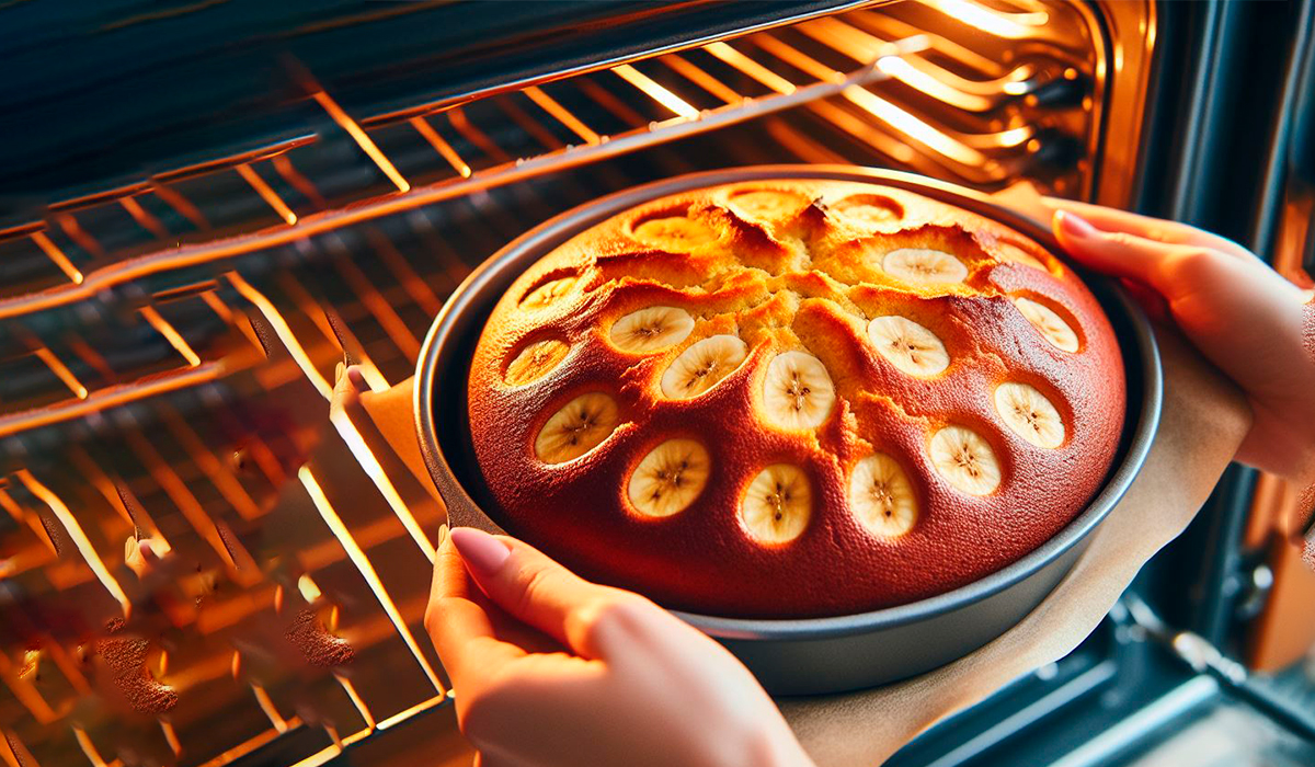 Bolo de Banana Fitness de frigideira Fitness.