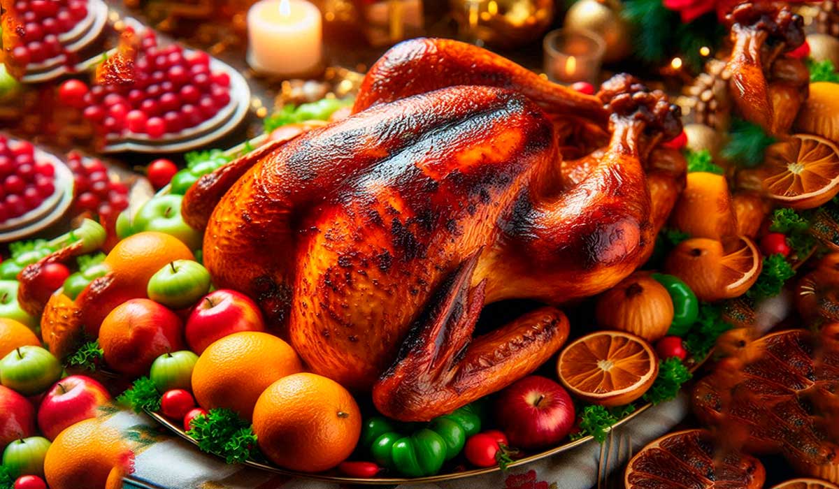 Peru recheado fitness para a ceia de Natal