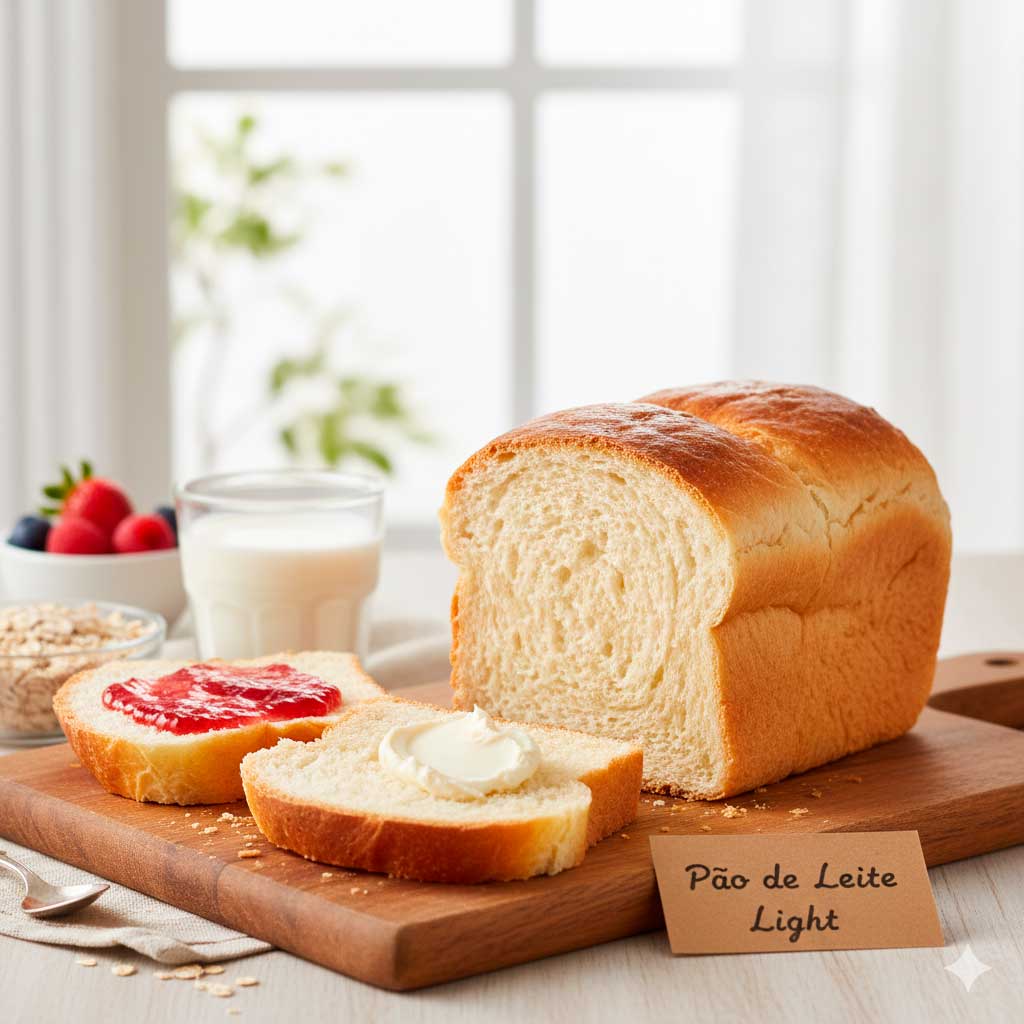Pão de Leite Fofinho com Poucas Calorias para Dietas.