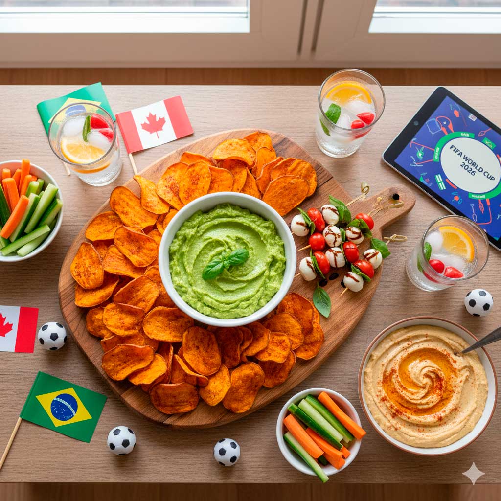 Petiscos fitness para assistir a Copa do Mundo 2026. Receitas fit.