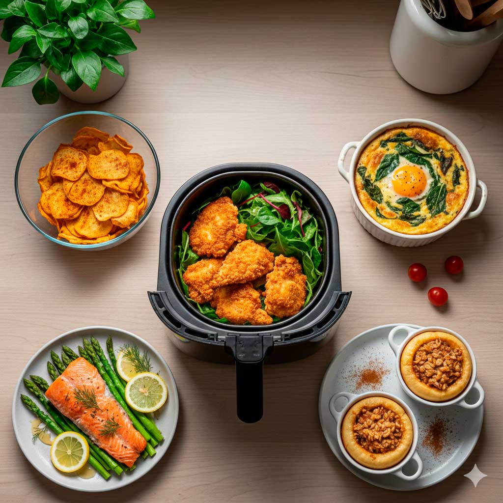 5 receitas fit para Airfryer indispensáveis. Aprenda passo a passo as receitas.