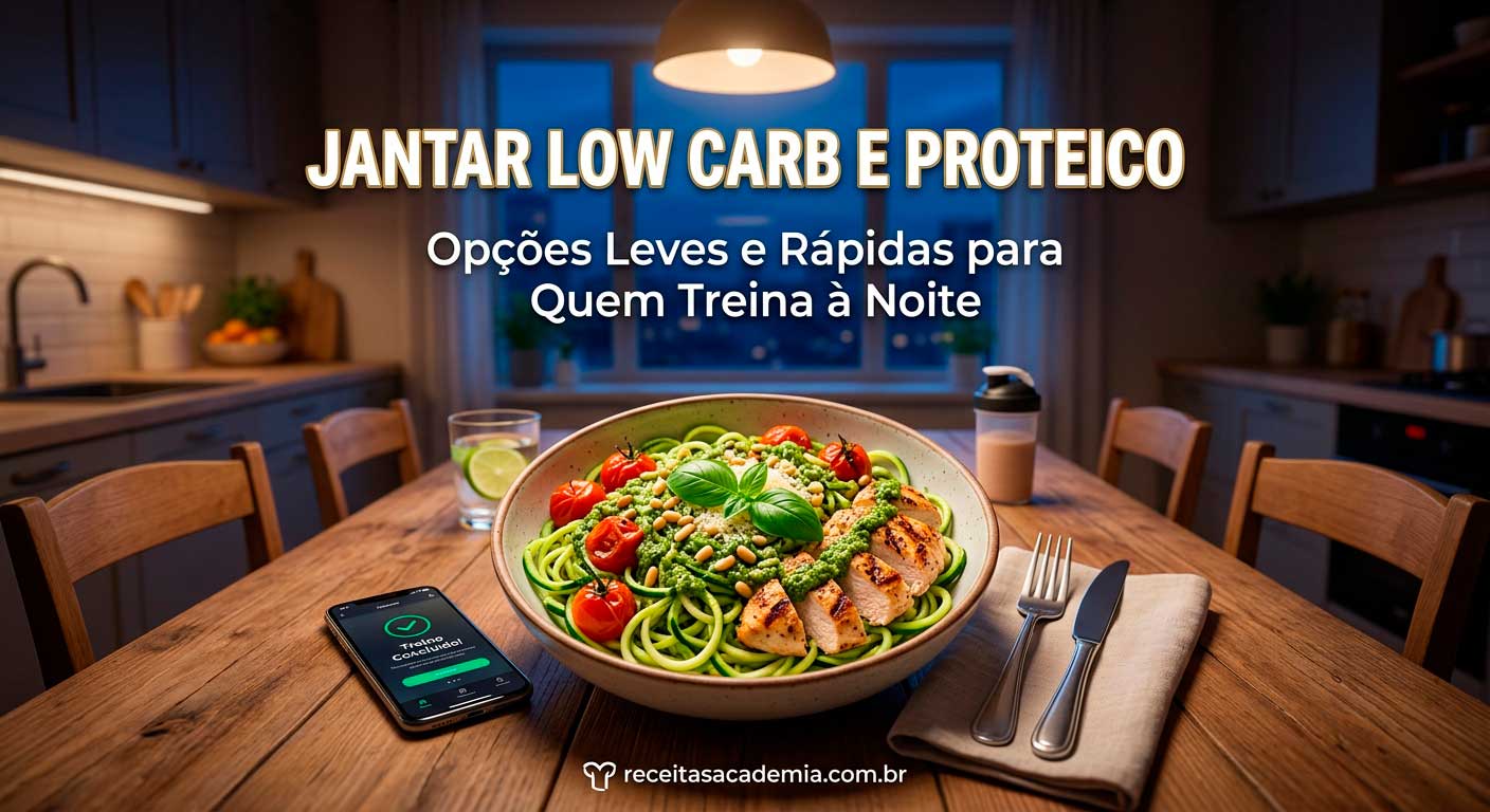 Jantar Low Carb e Proteico: Opções Leves e Rápidas para Quem Treina à Noite.