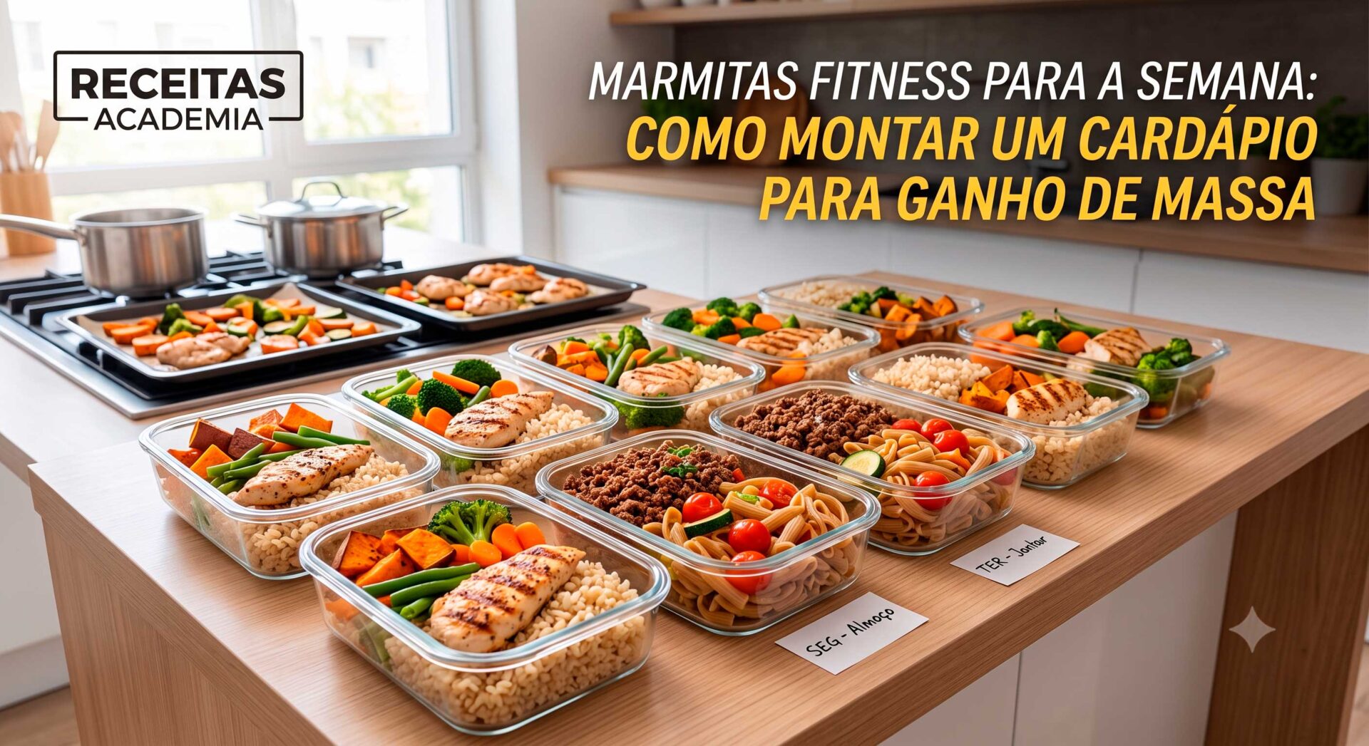 Marmitas Fitness para a Semana: Como Montar um Cardápio para Ganho de Massa.