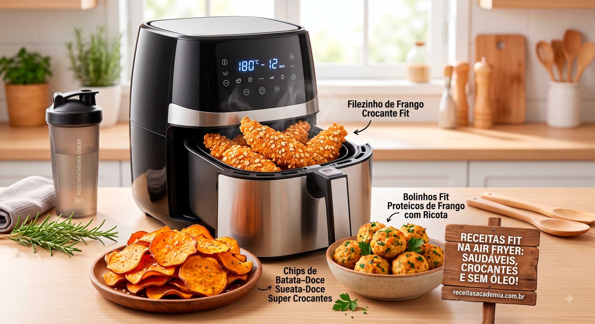 Receitas Fit na Air Fryer: Alimentos Saudáveis, Crocantes e Sem Óleo.